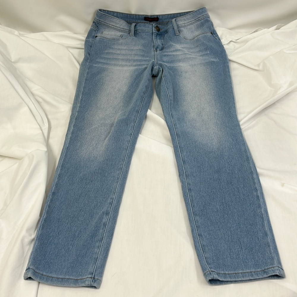 Sapphire Red Light Wash Blue Denim Stretchy Jegging Size Large